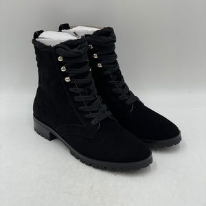 KATE SPADE Raegan Black Suede Shearling Lined Boots